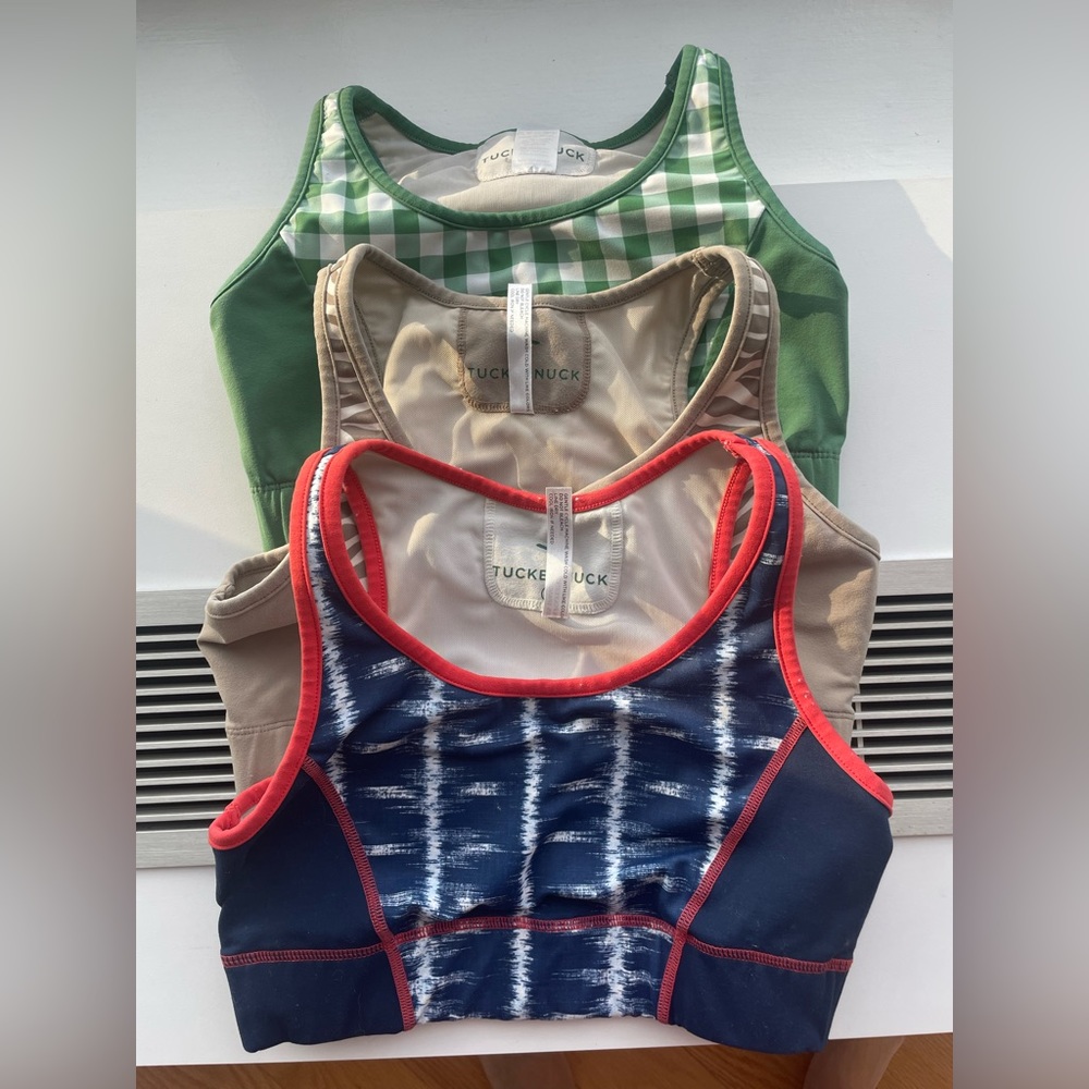 Tuckernuck Women's Sports Bras - Navy/Red, Beige, Green Gingham